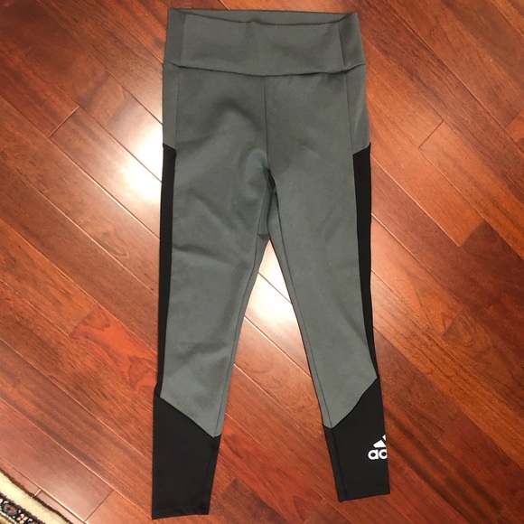 ADIDAS Primegreen Aeroready Big Logo Yoga Leggings Large High Waist Pocket NWT - Picture 6 of 13